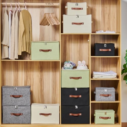 2PCS Storage Bins with Zipper Lids Decorative Lidded Basket Box - Image 7