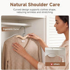 StorageWorks Wooden Hangers 18 Pack, Space Saving No Bump Hangers, Wood - Image 3
