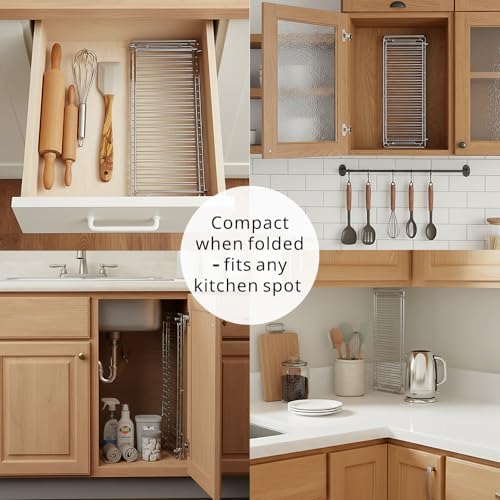 Collapsible Dish Drying Rack Stainless Steel for Kitchen Counter - Image 3