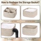 4 Pack Storage Baskets for Shelves, Cotton Rope Small Storage Bins - Image 7