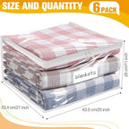 Plastic Storage Bags with Easy-Glide Zipper, Pack of 6, Durable Clear Vinyl Zippered Storage Bags for Clothes Sweaters Comforters Blankets Sheets Bedding (25 x 21 x 11 Inch, Transparent White) - Image 3