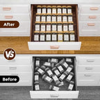 Acrylic Spice Drawer Organizer with 28 Spice Jars and 216 Labels,Non-slip Rubber, 4 Tier Spice Racks Tray Seasoning Containers for Kitchen Drawers,Cabinets,Countertops,13" Wide * 18" Deep - Image 7