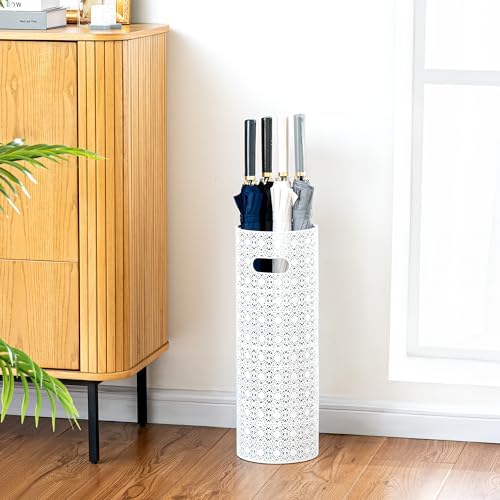 Concepts 21 inch Heavy Duty Metal Umbrella Stand - Durable Storage Holder for Umbrellas - Indoor and Outdoor Use - Stylish and Modern Organizer for Entryways. (White Lace) - Image 6