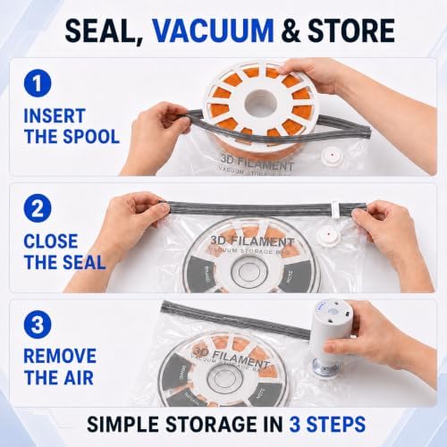3D Printer Filament Vacuum Storage Bags, 20 Bags, Pump and Desiccants - Image 4