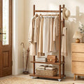 Taitiy Coat Rack Freestanding Solid Wood Clothes Rack with Wheels by Taitiy