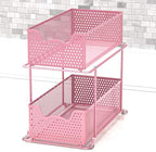 Simple Houseware 2 Tier Sliding Cabinet Basket Organizer Drawer, Pink - Image 6