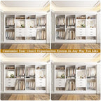 Unikito Closet System, 100" Closet Organizer with Drawers & Mirrors, White - Image 3