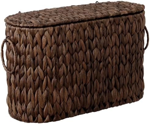 StorageWorks Wicker Bathroom Toilet Paper Storage Holder with Lid, Brown by StorageWorks