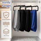 40 Pcs Velvet Pants Hangers with 40 Hooks Non Slip Black Velvet Hangers Slim Clothes Hanger Strong Space Saving Flocked Hanger for Closet Shorts Pants Bra Shirts - Image 3