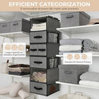GRANNY SAYS Hanging Closet Organizer, 5 Drawers, 6 Shelves, 6 Pockets, Gray - Image 5