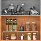 Redrubbit Cabinet Storage Shelf Rack, Expandable Metal Rustproof Kitchen Counter and Cabinet Shelf, Storage Rack Organizer Space Saver for Kitchen, Fridge, Cabinet, Bathroom, Chrome, Set of 6 - Image 7