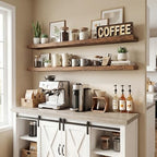 55in Floating Shelves for Wall, 9.3in Deep Rustic Shelves Set of 2 - Image 2