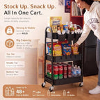 Heavy Duty 3 Tier Rolling Cart Metal with Wheels,Three Tiered Storage Carts - Image 2