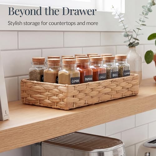 Best Choice Products 5-Piece Flatware Organizer Set, Woven Modular Silverware & Utensil Drawer Organizer Trays, Drawer Divider, Storage Containers for Kitchen, Bathroom, & Office Utensils - Natural - Image 4