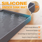 FLATO Waterproof Under Sink Mat, 34" x 19", Beige - Image 2