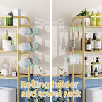 Simple Trending 3 Tier Over The Toilet Rack, Shelf Bathroom, Bathroom Stand Organizer Space Saver, Gold - Image 6