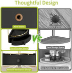 2-Tier Corner Bathroom Counter Organizer with Drawer, Black Gold - Image 6