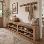 Tribesigns 70.9" Extra Long Shoe Storage Bench, Farmhouse Entryway Bench - Image 3