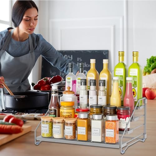 Spice Rack Organizer for Cabinet, Depth Adjustable 4 Tier Spice Rack,1 Pack - Image 7
