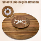 26'' Acacia Wooden Lazy Susan with 360 Rotation for Dining Table Top,Extra Large Wooden Serving Tray with Heavy Duty Rotating Wheel for Kitchen,Dining Table - Image 6