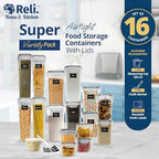 Reli. Pantry Organizers & Storage | Food Containers with Lids, 16 Sets - Image 2