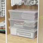 50 Quart Clear Plastic Underbed Storage Bin with Wheels, 3 Pack - Image 6
