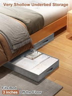 punemi Low-Profile Under Bed Storage Containers, 20 x 40 x 3 in, 4 Pack - Image 5