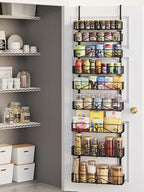 9-Tier Over Door Storage Rack, Heavy Duty Metal Hanging Organizer for Kitchen, Black by Unknown