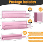 Magnetic Spice Rack for Refrigerator, 6 Pack Metal Magnetic Shelf Pink, Moveable Spice Organizer, Strong Magnetic Storage Fridge Organizer with Paper Towel Holder, Utensils Holder - Image 2