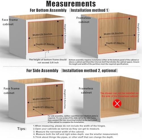 Mulush 29”W x 21”D x 3”H Soft Close Slide Out Wood Drawer Organizer for Kitchen, (Cabinet Opening>29.5 inches for Bottom Assembly, Width= 29 inches for Side Assembly) - Image 4