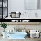 2 Pack 12" Wide Metal Mesh Baskets with Bamboo Handles for Pantry Organization | Wire Storage Bins for Kitchen, Cabinet, Fruit & Snacks | Decorative Farmhouse Style Organizer - Image 7