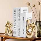 Gold Bookends Book Ends, Unique Decorative Girl Thinker Design,Non-Slip Home Office Bookshelf Decor, Modern Book Holder for Shelves, Heavy Duty Resin Book Stopper for Books,2Piece - Image 6
