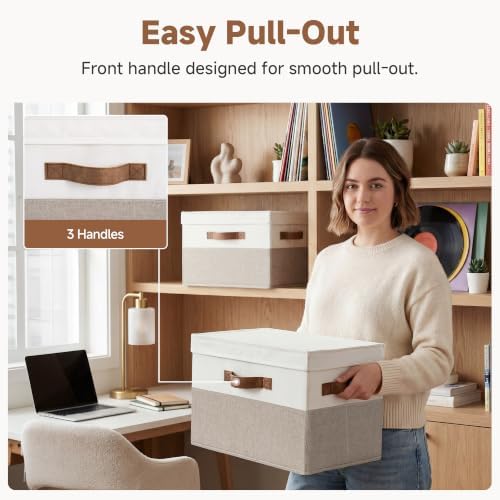 StorageWorks Fabric Storage Bins with Lids, Closet Storage Bins - Image 3
