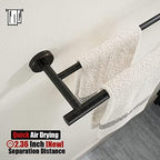 JQK Double Towel Bar Oil Rubbed Bronze, 19 Inch 304 Stainless Steel Thicken 0.8mm Towel Rack Bathroom, Towel Holder ORB Wall Mount, Useable Length 16 Inch, TB100L16-ORB - Image 6