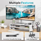 BONTEC Wood Monitor Stand Riser, 2-Tier Desktop Organizer - Image 4