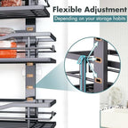 Eastherry Over The Door Pantry Organizer，6-Tier Over The Door Organizer with Adjustable Basket，Metal Hanging Pantry Organizers and Storage for Kitchen, Back of Door Seasoning Rack (Black) - Image 6