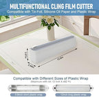Refillable Magnetic Plastic Wrap Dispenser with Slide Cutter, Sturdy Food Cling Film Cutter, Press and Seal Wrap, 12" x 328' Roll BPA Free - Image 3