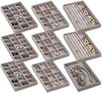 Frebeauty Jewelry Trays for Drawer,Set of 9 Jewelry Organizer and Storage by Frebeauty
