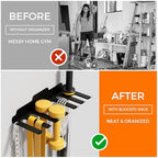 JNIHEEP Olympic Barbell Hanger,Garage Gym Bar Wall Rack,Vertical Barbell Mount Rack,Black Powder Coated,Space Saving Commercial or Home Gym Accessory,Holds Under 33mm Bar Size - Image 5
