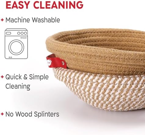 KneadAce Cotton Rope Banneton Bread Proofing Basket Set, 2 x Round Bread Basket with Liners & Covers for Artisan Bread Baking, Sourdough Bread Baking Supplies - Image 6