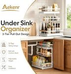 Under Sink Organizer and Storage 1 Pack 3 Tier Kitchen Bathroom Organizers - Image 2