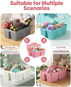 Portable Shower Caddy with Handle - 4 PCS, BPA-free, Pink - Image 7