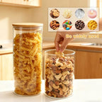 5 Pack Airtight Glass Jars with Bamboo Lids, Glass Food Storage Containers - Image 6