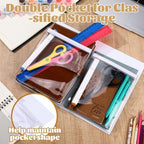 8 Pack Magnetic File Holder Fridge Organizer White with 2 Pockets - Image 3