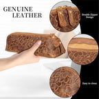 Gexmil Genuine Leather Pen Case, Hand-made Stationery Bag for Work Office - Image 5