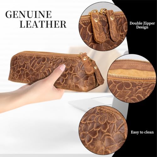 Gexmil Genuine Leather Pen Case, Hand-made Stationery Bag for Work Office - Image 5
