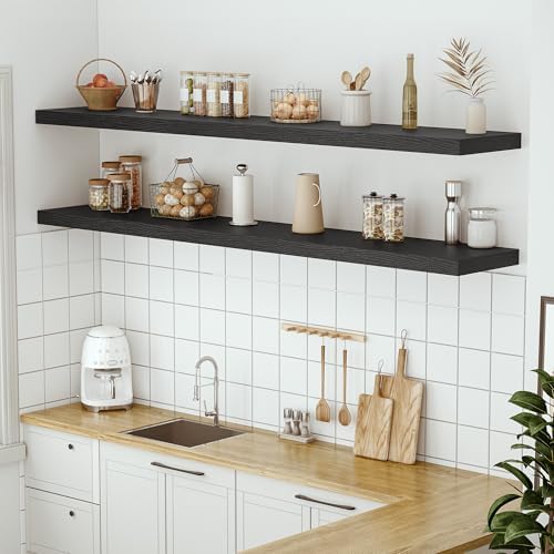 Vivelove Deep Floating Shelves 72x12” Set of 1, Black - Image 6