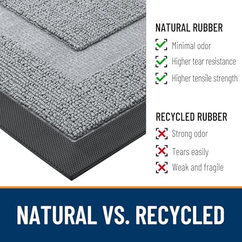 OLANLY Front Door Mat Outside 47x17, All-Season Heavy-Duty Rubber Doormat - Image 3