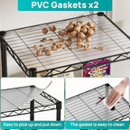 SINGAYE 4 Small Shelves Storage Shelf Wire Shelving Unit Metal Shelf Adjustable Organizers Storage Shelving with Wheels for Bathroom Laundry Room Kitchen Pantry11.5”D x 17.3”W x 44.5”H Black - Image 6