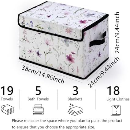 Stackable Storage Bins with Lids,Closet Organizers Fabric Box for Home and Office,Blanket Clothes Organizers,Under Bed Storage Containers 3 Pack - Image 2